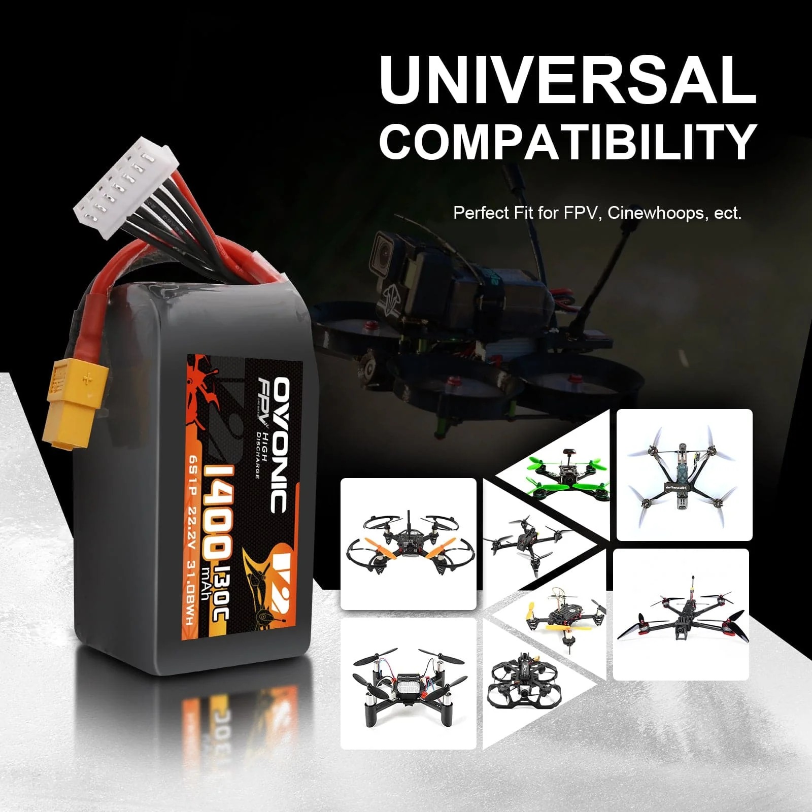 Batteria LiPo Ovonic 6S 1400mA - Walksnail Avatar Hd Goggles X recensione e prezzo