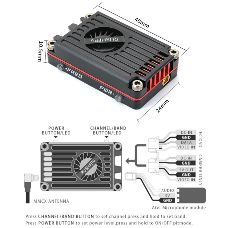 RUSH MAX SOLO 5.8GHz 2.5W VTX  - Rushfpv Rush Max Solo 5.8G 2.5W Vtx recensione e prezzo